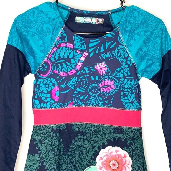 Desigual Girls Long Sleeve Dress Size 11/12 - Picture 2 of 6